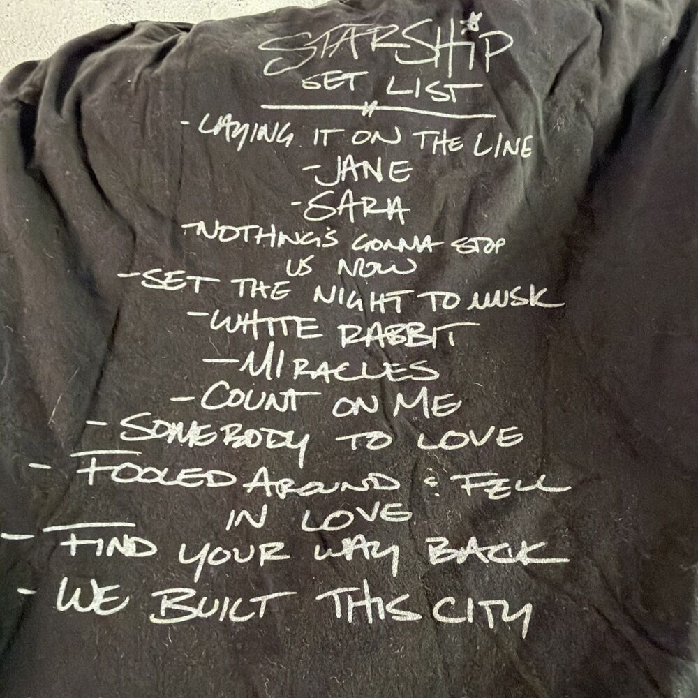Starship We Built this City Concert Tour T-Shirt Black Shirt Size 2XL Both Sides - Picture 3 of 3